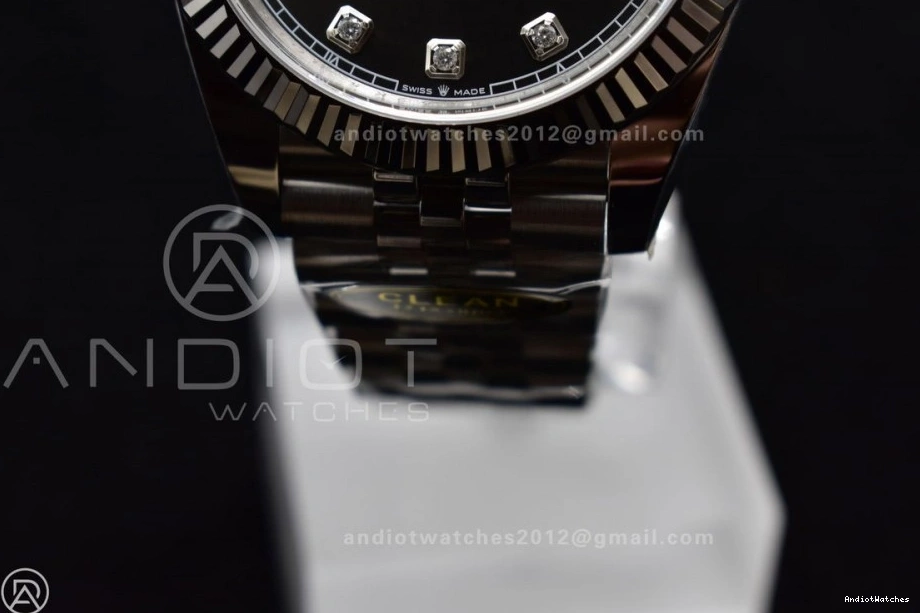 Best Clean 1:1 126334 DateJust Dial VR 421 Diamonds Steel Grey Edition Bracelet Jubilee SmartChoice SS On 41 904L 1214